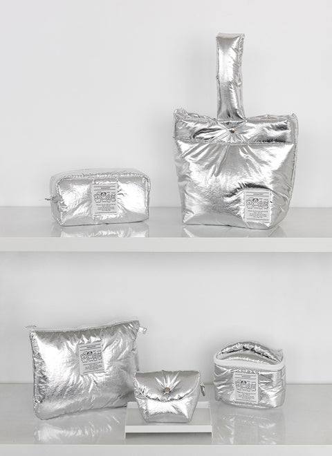momossi Marshmallow Pencil Pouch [Silver] | Pen Case
