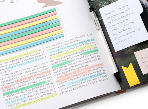 Color Index Long Highlighter Sticky Notes [4types]