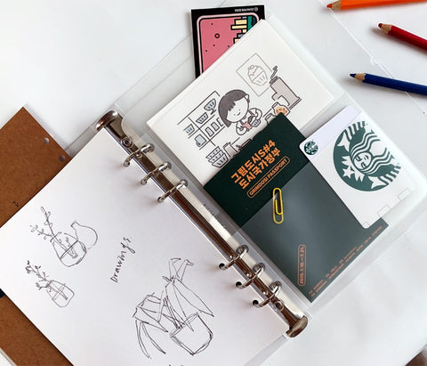 A5 Compound 6 Ring 2 Pocket PVC Inserts | A5 Refills Archive Storage