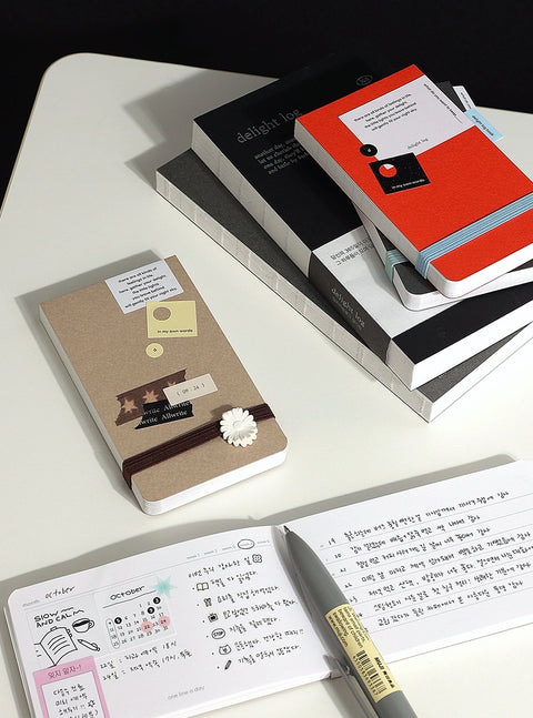 Delight Log Mini Log Book [8types] | Checklist, Weekly Tracker, One Line Diary, Free Log