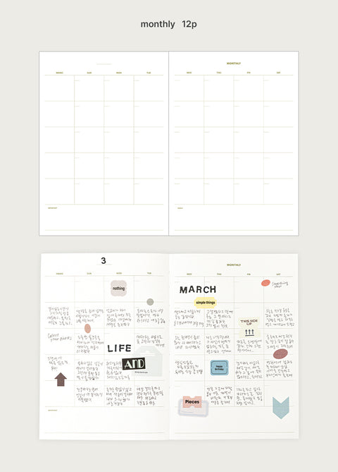 Weekly Planner L A5 v.3 [3colors] | Life&Pieces Your Planner