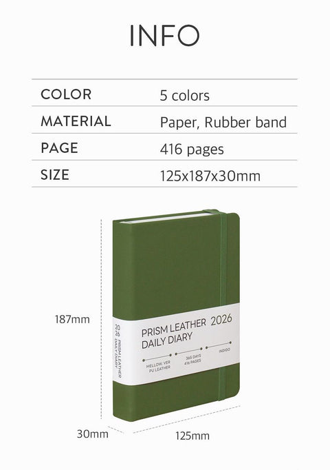 2026 PRISM Daily Diary B6 [5colors] | Daily Planner 2026
