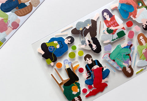 Knitting Seal Sticker