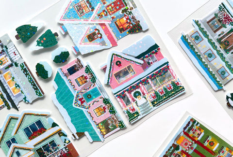 Winter Village Big House Seal Sticker [4types] | Deco Sticker