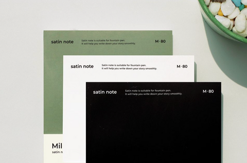 A6 Satin Notebook M80 [3colors] | Grid, Blank Notebook