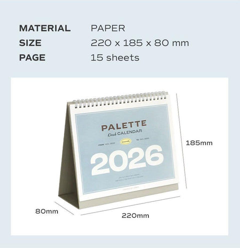 2026 Palette Desk Calendar