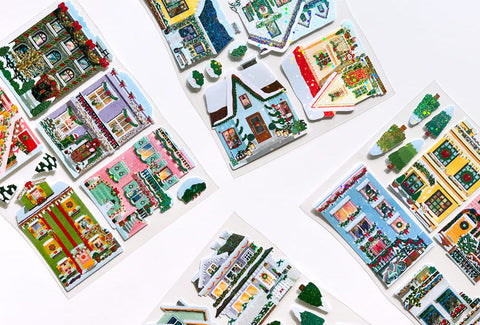 Winter Village Big House Seal Sticker [4types] | Deco Sticker