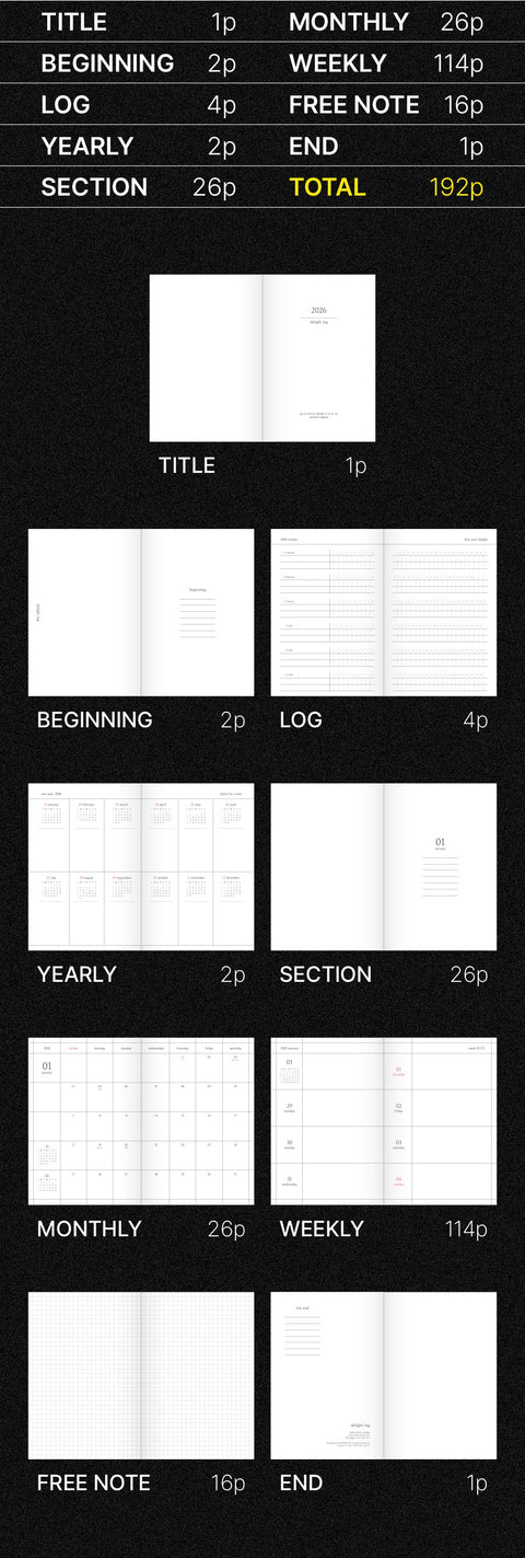 2026 Delight Log Weekly Planner [4types]