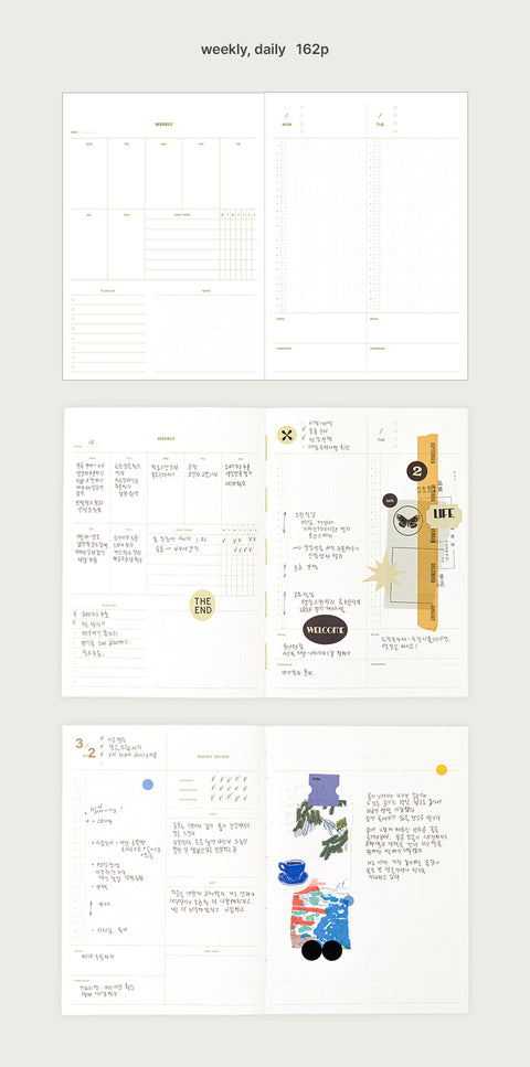 Weekly Planner L A5 v.3 [3colors] | Life&Pieces Your Planner