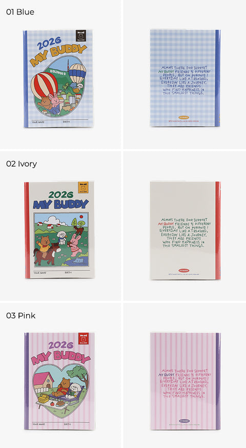 2026 My Buddy Weekly Planner [3colors] | 2026 Weekly Diary