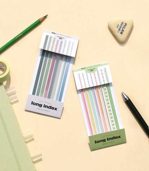 Long Index Highlighter Sticky Notes [9types]