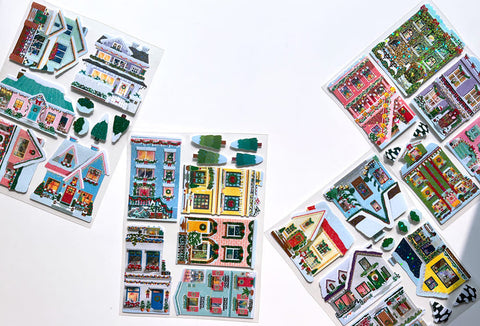 Winter Village Big House Seal Sticker [4types] | Deco Sticker