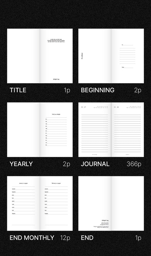 Delight Log 365 Daily Diary [5types] | Daily Planner
