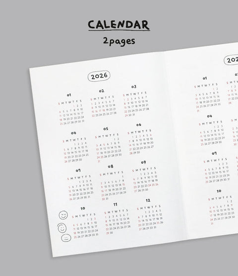 2026 Doodle Weekly Planner [4types]
