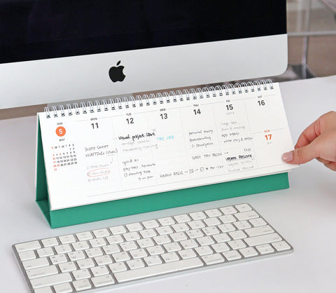 2026 PRISM Horizontal Weekly Desk Scheduler | Desk Calendar