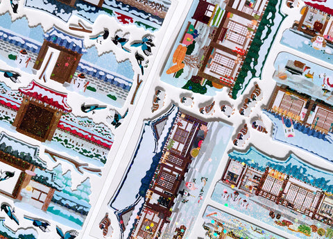 Winter Hanok Seal Sticker [2types] | Deco Sticker | Korean-style House
