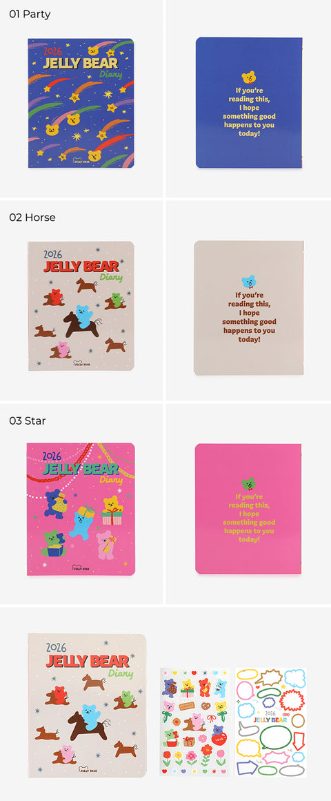 2026 Jelly Bear Weekly Diary [3types] | 2026 Weekly Planner