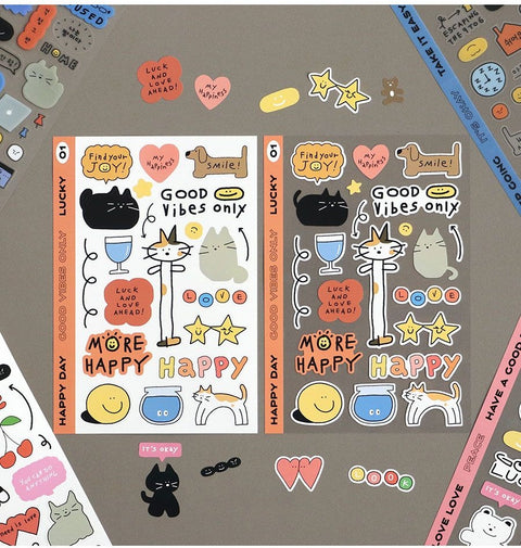 Doodle Daily Deco Sticker Pack [2types] | 6sheets