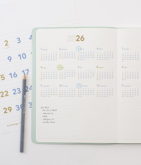 2026 Weekly Planner L B5 [8colors] | Notable Memory Large Weekly Diary