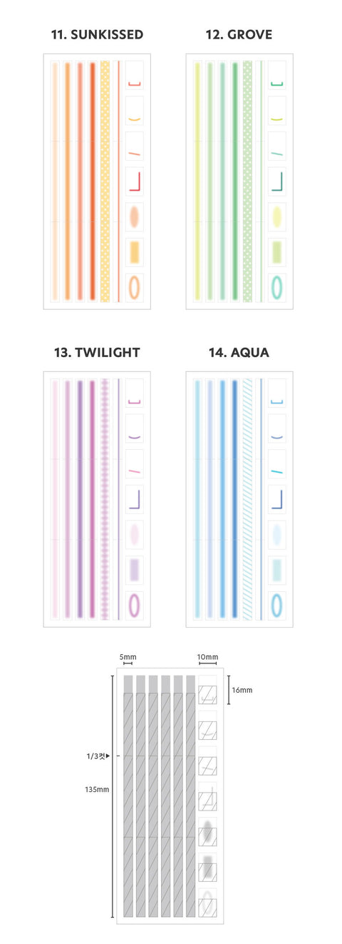 Index Long Highlighter Mark Sticky Notes [4types]
