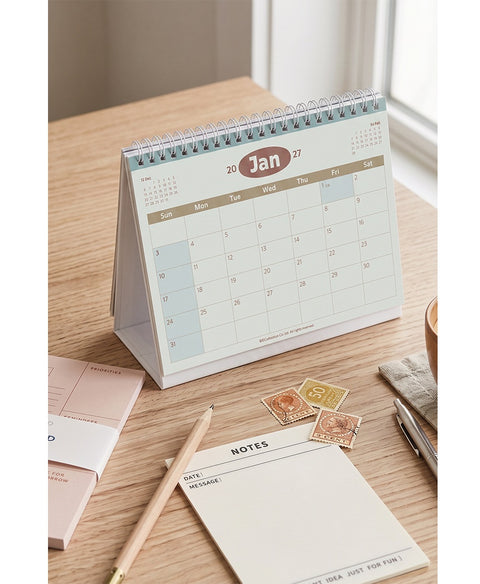 2027 Vintage A5 Desk Calendar