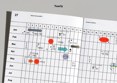 2027 Ordinary Archive Weekly Planner [5colors]