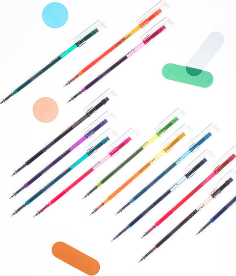 LIFE&PIECES Clear Gel Pen Set 0.38mm _ 14colors Set