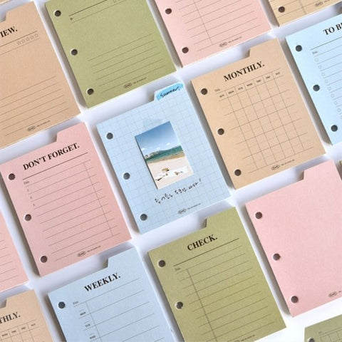 Freestyle Index Pad Mini 3 Holes Inserts [17types] | 3 Ring Diary Inserts