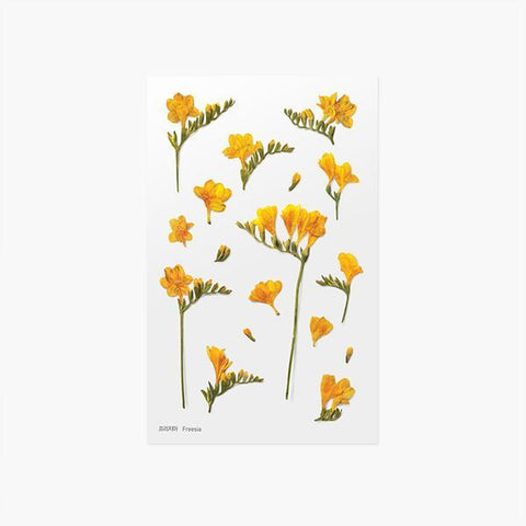 Pressed Flower Sticker [Freesia] | Printed Dried Flower Sticker