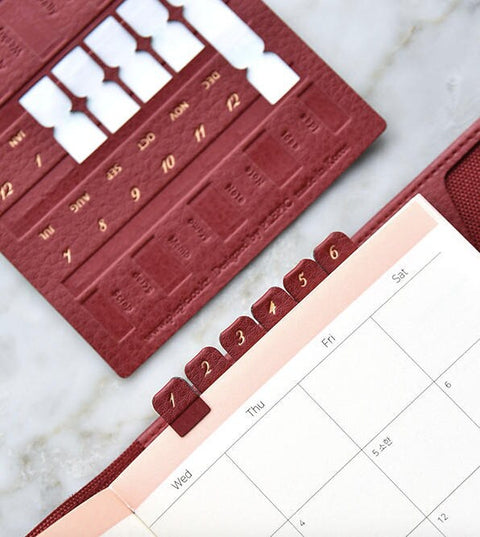 Leather Index Tab Sticker ver.4 [2colors] | Leather Texture