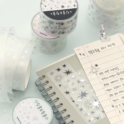 Tinkle Twinkle Deco Kiss Cut Tape 30mm [6types] | Kiss Cut Deco Sticker