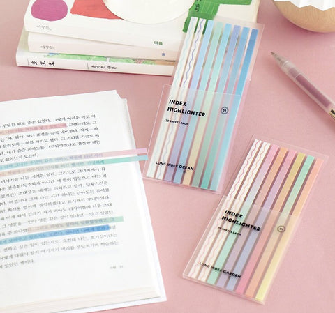 Index Long Highlighter Sticky Notes [2types]