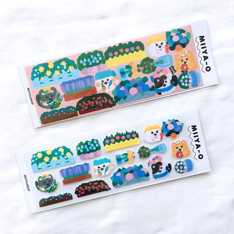 Miiya-o Gargen Seal Sticker | Kitty Cat Deco Sticker