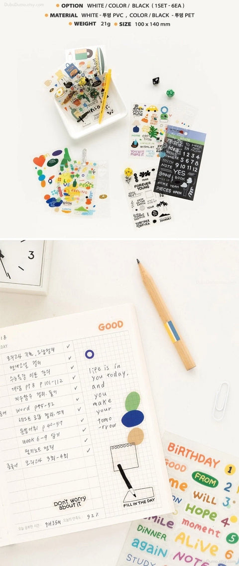 LIFE&PIECES Sticker Collection Pack [3types] | 6sheets