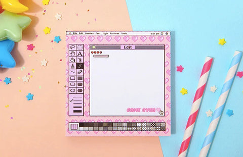 Moonlight Pink Game Over Memo Pad