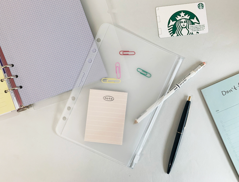 A5 Compound 6 Ring Zipper Pocket Inserts | A5 Refills