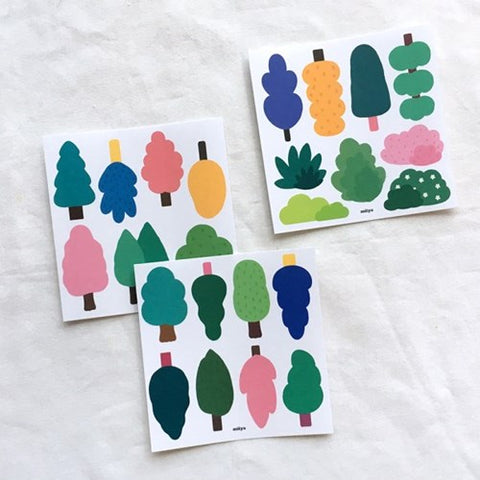 Tree Sticker Set | un cut lines stickers | 15sheets