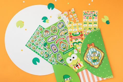 Sanrio KEROKEROKEROPPI Paper File & Sticker Pack