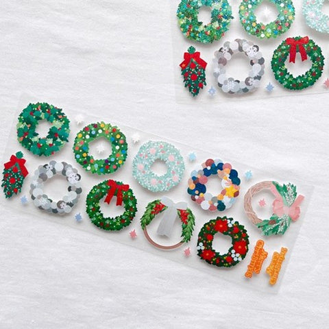 Christmas Wreath Seal Sticker | Deco Sticker