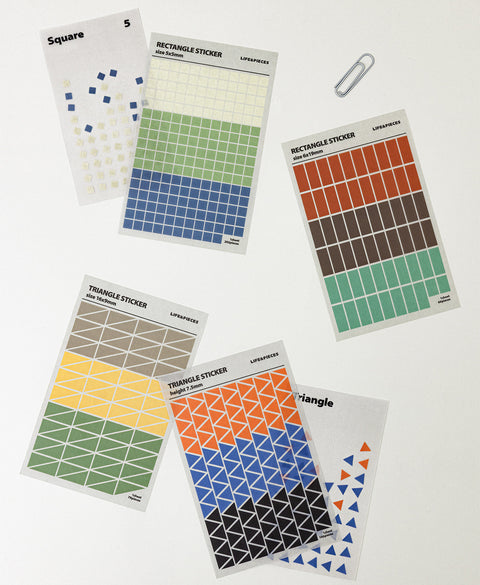 LIFE & PIECES Figure Sticker Pack [2types] | Triangle, Rectangle
