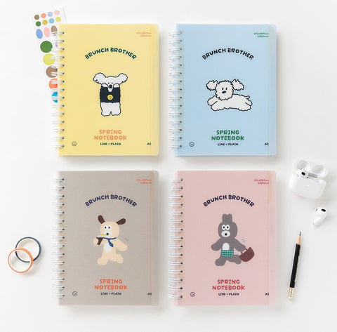 Brunch Brother PP Index Notebook A5 [4types] | Line + Plain Notebook