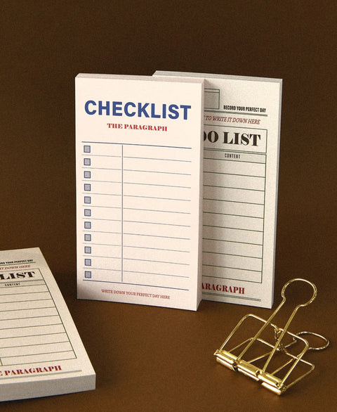 The Paragraph Memo Pad [2types] | Checklist, To Do List