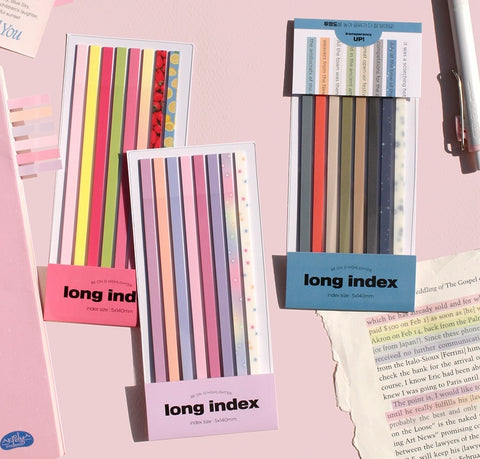 Long Index Highlighter Sticky Notes [9types]