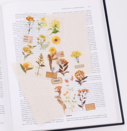 Rub-on Flower Sticker [Botanical Yellow] | Printed Dried Flower Sticker