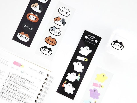 Herethere Mini Sticker [4types] | Cat, Kitty, Ghost