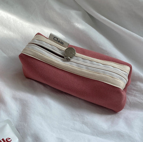 Clam Round Pencil Case [Love Pink] | Pen Pouch