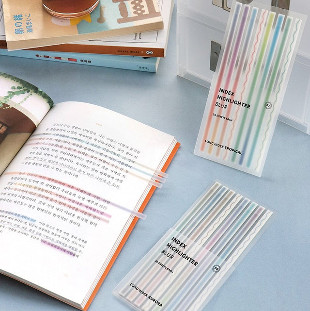 Index Long Highlighter Blur Sticky Notes [2types] – dubudumo