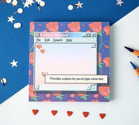 Moonlight Retro Rose Night Memo Pad