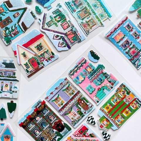 Winter Village Big House Seal Sticker [4types] | Deco Sticker