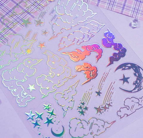 Cloud Glitter Seal Sticker